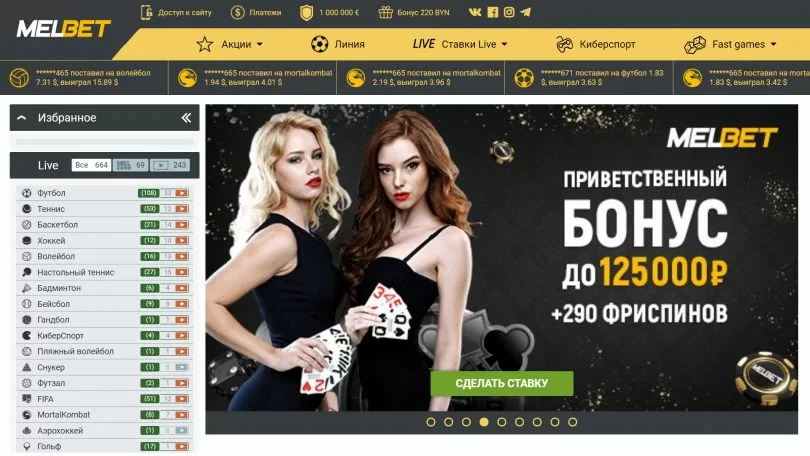 сайт букмекерской конторы Melbet